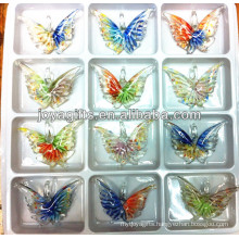 Art Lampwork Glass Butterfly Pendant with double color